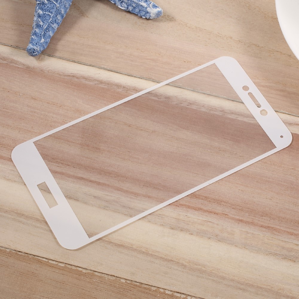 For Huawei P10 Silk Print Full Cover Tempered Glass Screen Protector Guard Film - White-3