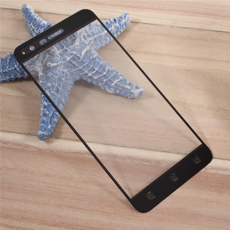 For Asus Zenfone 3 ZE520KL Silk Print Full Cover Tempered Glass Screen Protector Film - Black-2