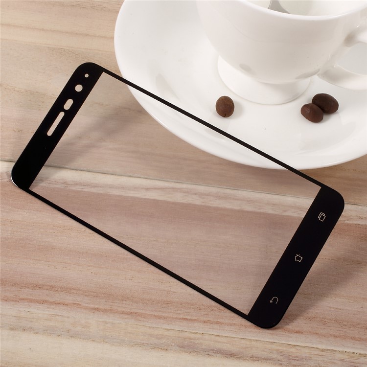 For Asus Zenfone 3 ZE520KL Silk Print Full Cover Tempered Glass Screen Protector Film - Black-3