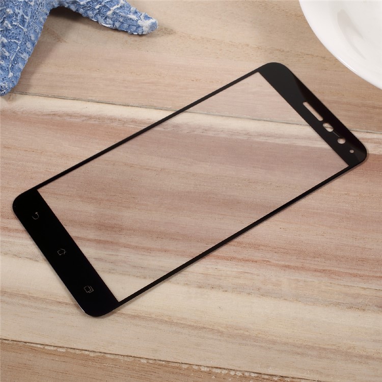 For Asus Zenfone 3 ZE520KL Silk Print Full Cover Tempered Glass Screen Protector Film - Black-4