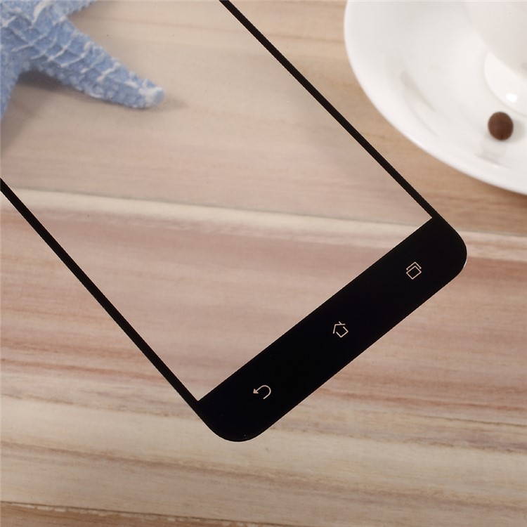 For Asus Zenfone 3 ZE520KL Silk Print Full Cover Tempered Glass Screen Protector Film - Black-6