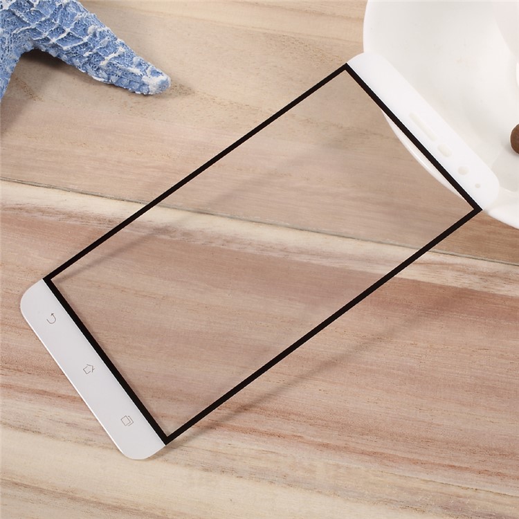 Complete Cover Tempered Glass Screen Protector Silk Print Film for Asus Zenfone 3 ZE520KL - White-1
