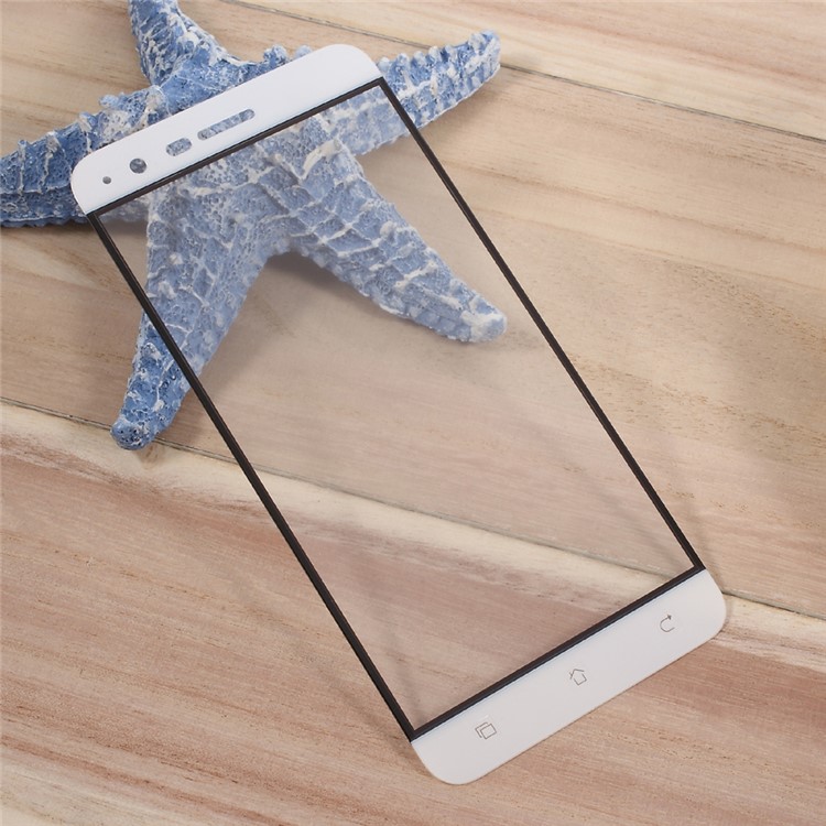 Complete Cover Tempered Glass Screen Protector Silk Print Film for Asus Zenfone 3 ZE520KL - White-2