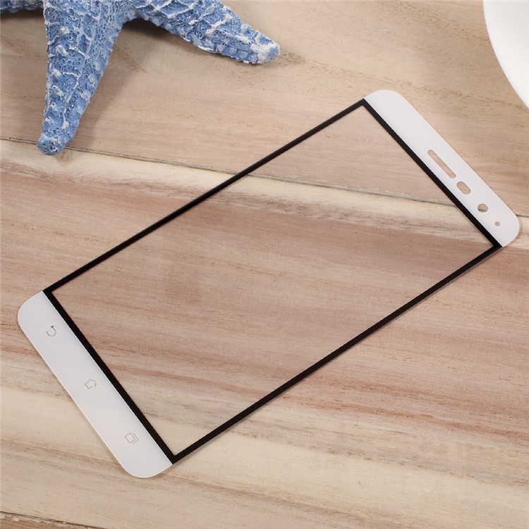 Complete Cover Tempered Glass Screen Protector Silk Print Film for Asus Zenfone 3 ZE520KL - White-3
