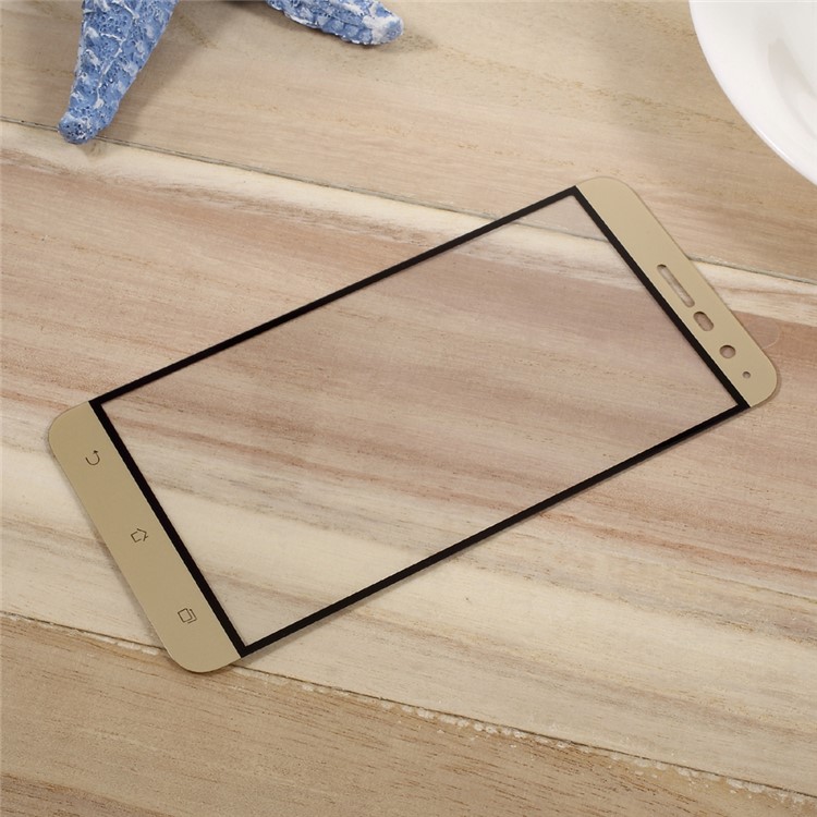 Silk Print Full Cover Mobile Tempered Glass Screen Protector for Asus Zenfone 3 ZE520KL - Gold-3