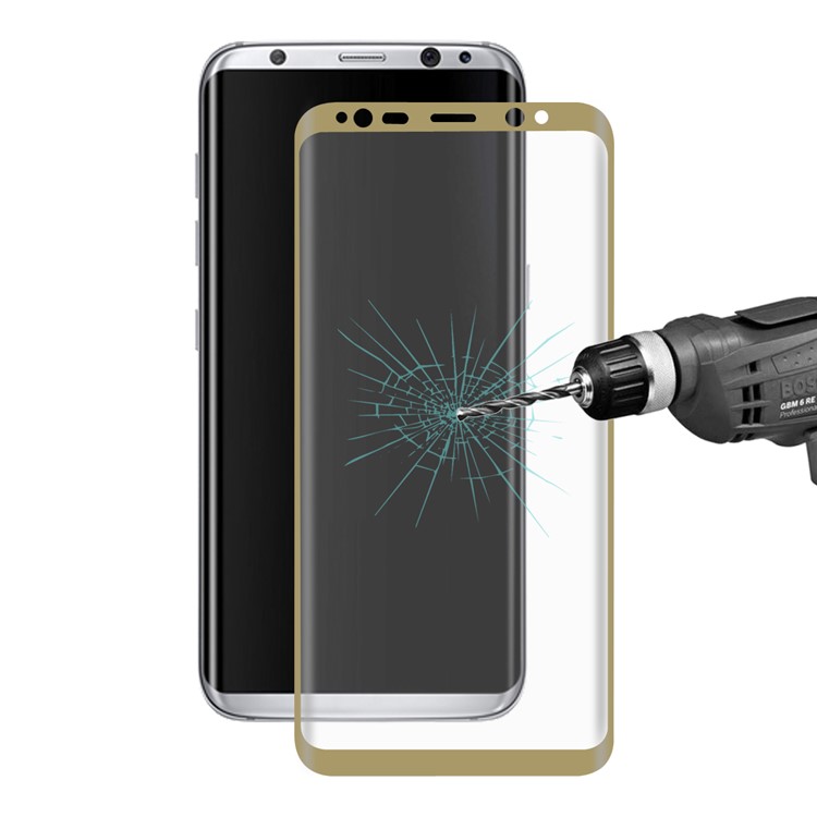 HAT PRINCE for Samsung Galaxy S8 0.26mm 9H 3D Curved Full Screen Tempered Glass Guard Film - Gold-1