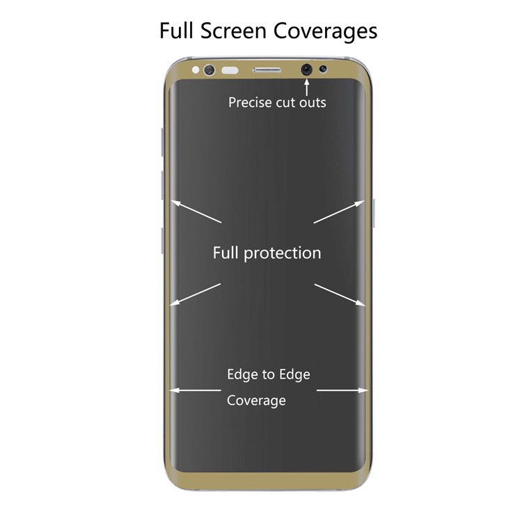 HAT PRINCE for Samsung Galaxy S8 0.26mm 9H 3D Curved Full Screen Tempered Glass Guard Film - Gold-3