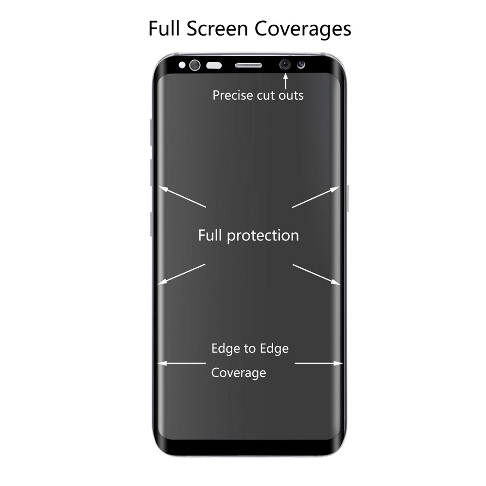 Chapeau Prince Pour Samsung Galaxy S8 Plus 0.26mm 9H 3D Courbe Curved Screen Screen Screen Protector - Noir