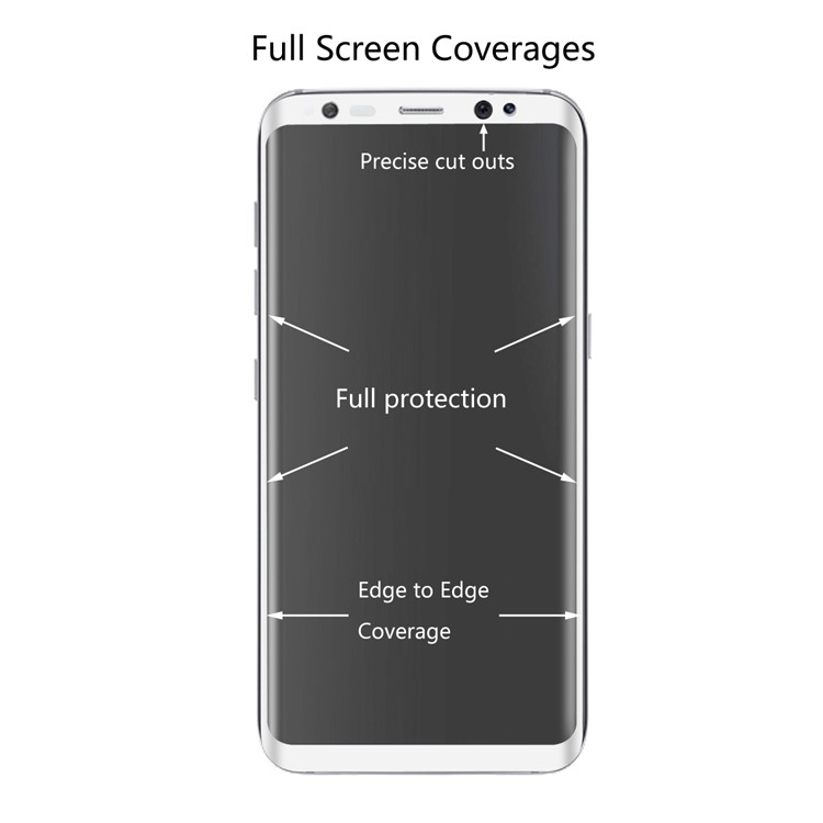 HAT PRINCE for Samsung Galaxy S8 Plus 3D Curved Full Size Tempered Glass Screen Protector Film 0.26mm 9H - White-3