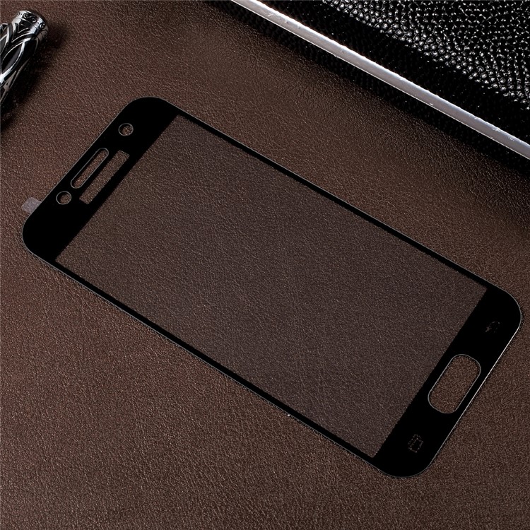 For Samsung Galaxy A3 (2017) Silk Printing Moible Tempered Glass Screen Protector (Crocodile Texture Package) - Black-2