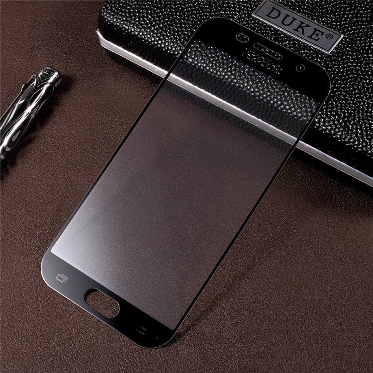 Silk Print Tempered Glass Screen Protector Film for Samsung Galaxy A5 (2017) A520 (Crocodile Texture Package) - Black-1