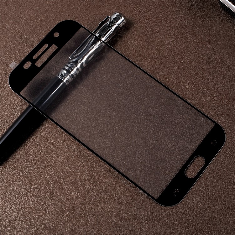 Silk Print Tempered Glass Screen Protector Film for Samsung Galaxy A5 (2017) A520 (Crocodile Texture Package) - Black-3