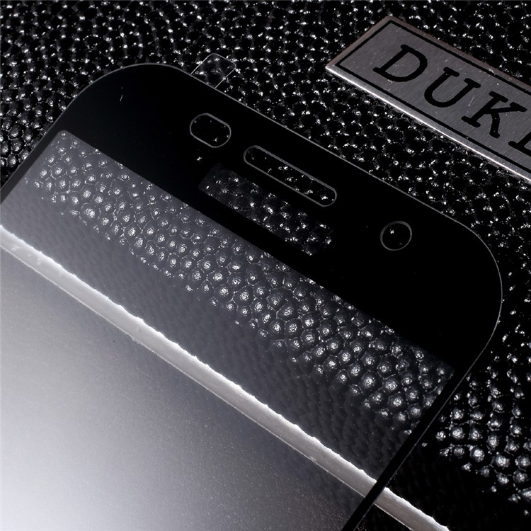 Silk Print Tempered Glass Screen Protector Film for Samsung Galaxy A5 (2017) A520 (Crocodile Texture Package) - Black-5