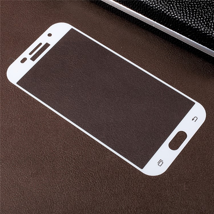 Silk Print Moible Tempered Glass Screen Protector for Samsung Galaxy A5 (2017) A520 (Crocodile Texture Package) - White-2