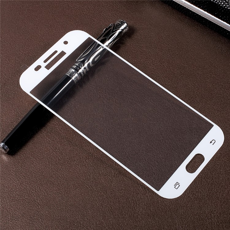 Silk Print Moible Tempered Glass Screen Protector for Samsung Galaxy A5 (2017) A520 (Crocodile Texture Package) - White-3