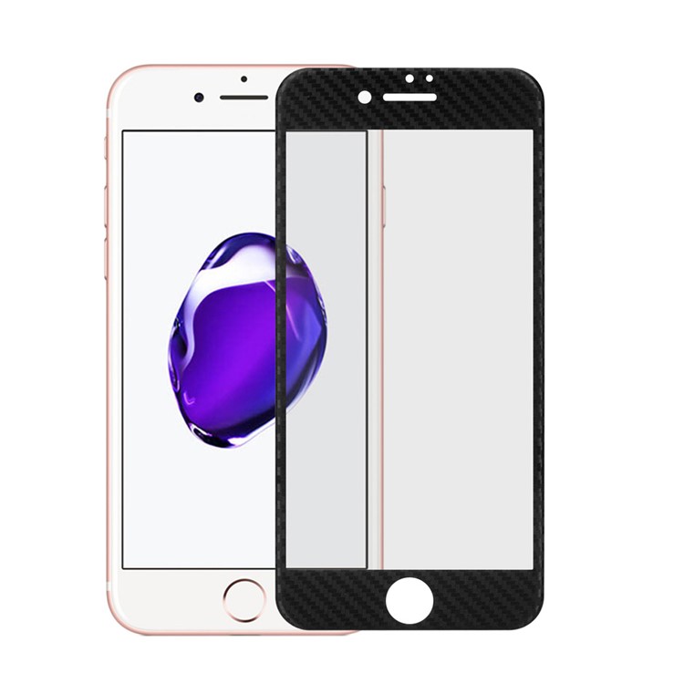 Carbon Fiber Texture 3D Full Coverage Tempered Glass Screen Protector for iPhone 7 4.7 inch - Black-1