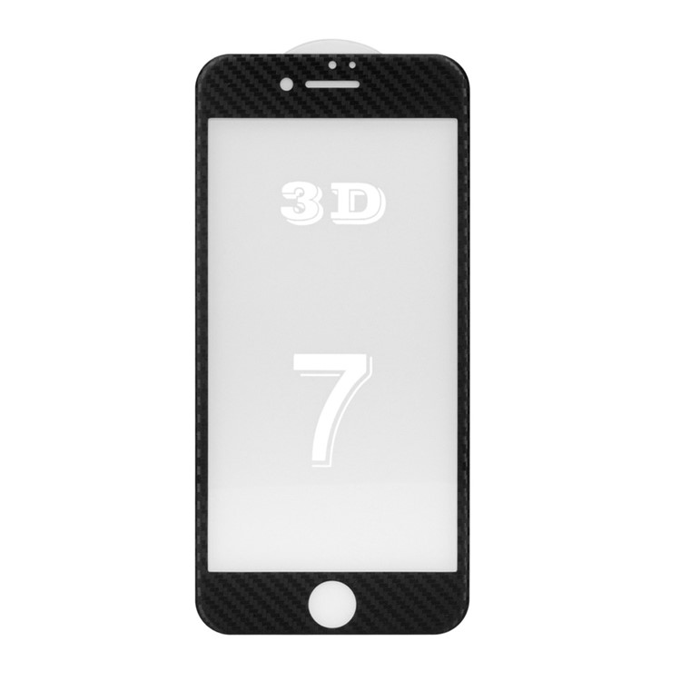 Carbon Fiber Texture 3D Full Coverage Tempered Glass Screen Protector for iPhone 7 4.7 inch - Black-2