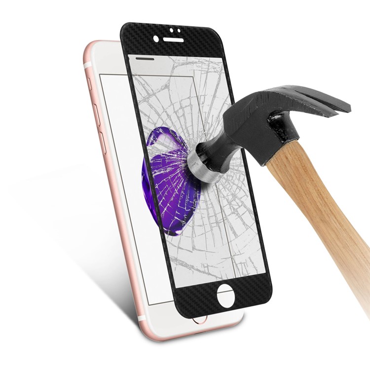 Carbon Fiber Texture 3D Full Coverage Tempered Glass Screen Protector for iPhone 7 4.7 inch - Black-7