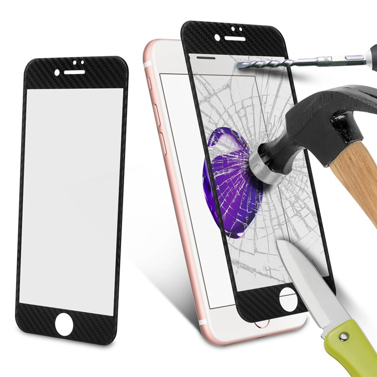 Carbon Fiber Texture 3D Full Coverage Tempered Glass Screen Protector for iPhone 7 4.7 inch - Black-9