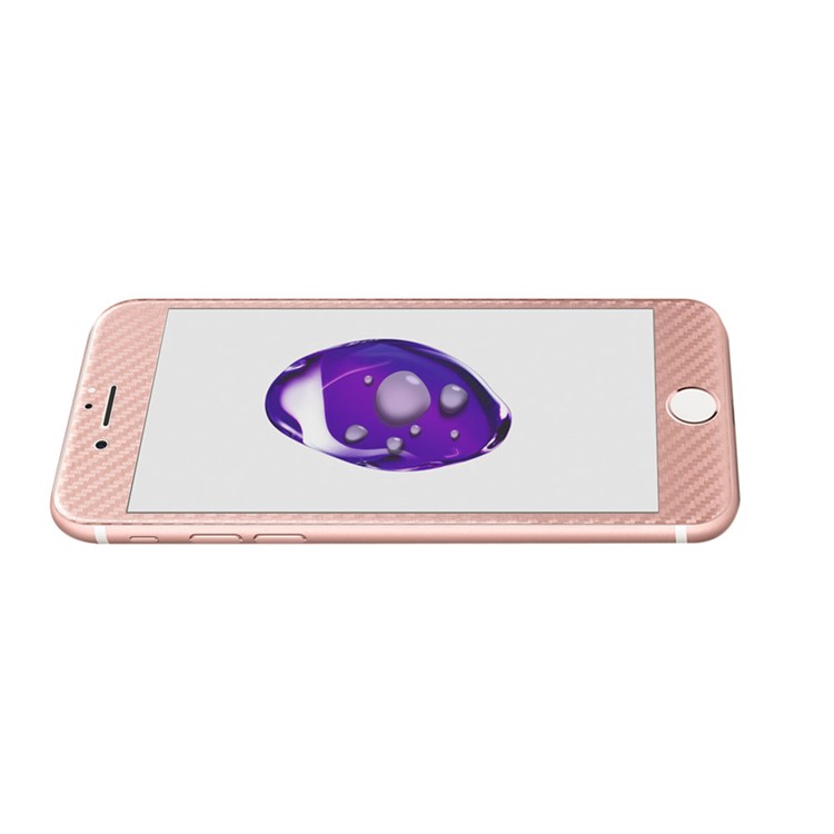 For iPhone 7 Carbon Fiber Texture 3D Complete Covered Tempered Glass Screen Protector - Rose Gold-4