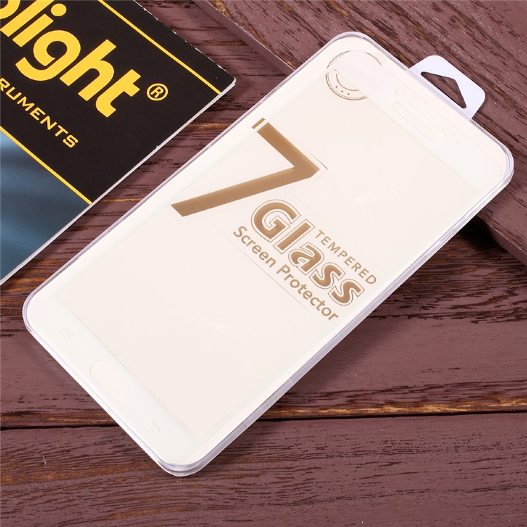 For Samsung Galaxy C9 Pro Full Screen Cover Tempered Glass Mobile Protector Film - White-5