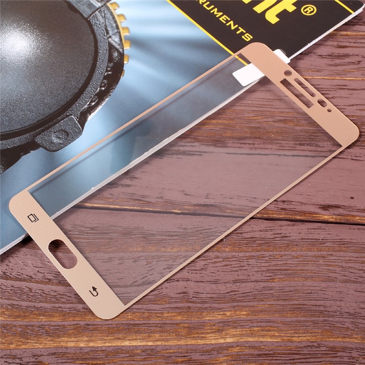 Full Coverage Tempered Glass Screen Protector Guard Film for Samsung Galaxy C9 Pro - Gold-3