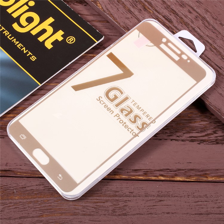 Full Coverage Tempered Glass Screen Protector Guard Film for Samsung Galaxy C9 Pro - Gold-5