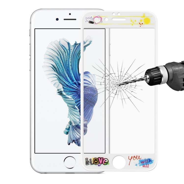 HAT PRINCE Carbon Fiber Soft Edge Full Tempered Glass Screen Protector for iPhone 6s 6 - I Love You-1