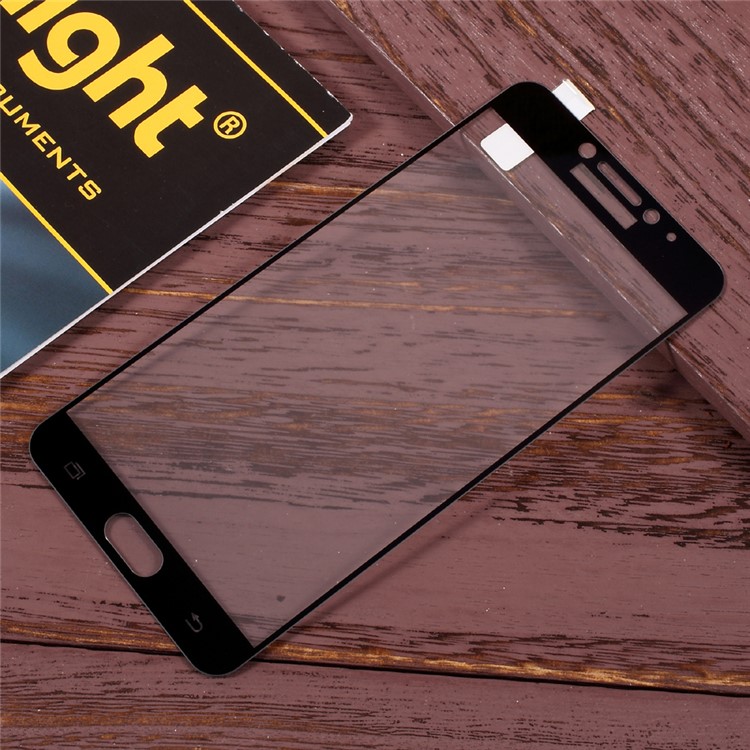For Samsung Galaxy C7 Pro Full Coverage Tempered Glass Mobile Screen Protector - Black-1