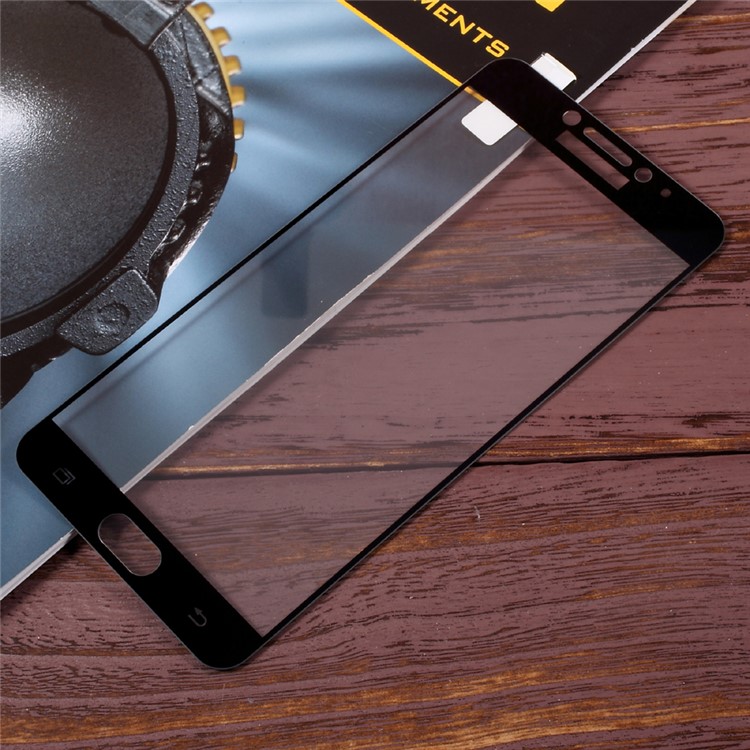 For Samsung Galaxy C7 Pro Full Coverage Tempered Glass Mobile Screen Protector - Black-2