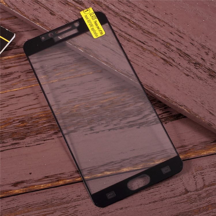 For Samsung Galaxy C7 Pro Full Coverage Tempered Glass Mobile Screen Protector - Black-3