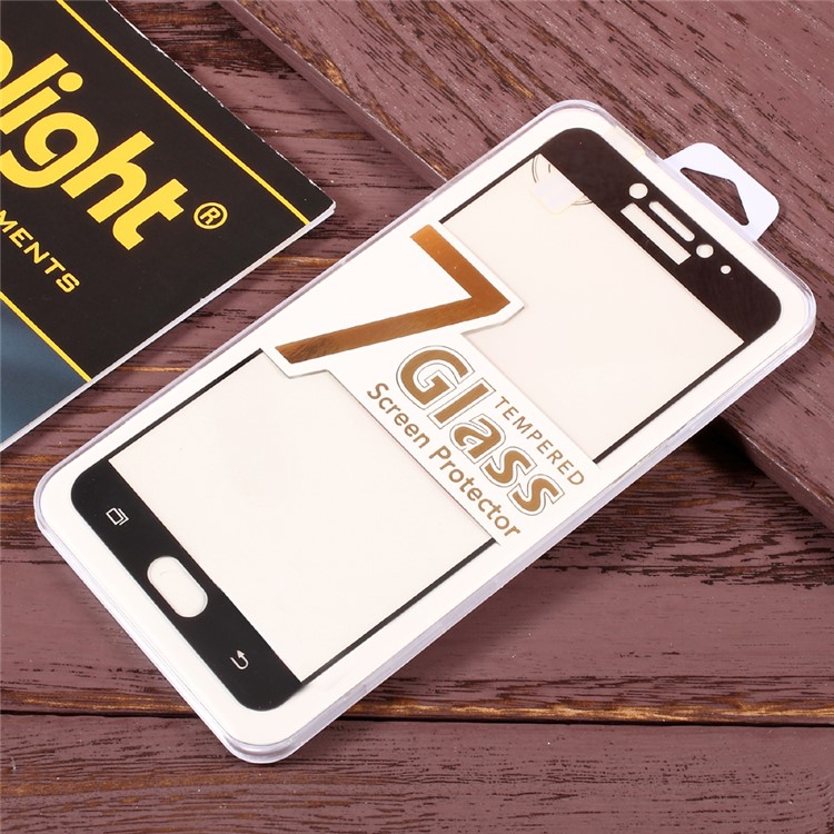 For Samsung Galaxy C7 Pro Full Coverage Tempered Glass Mobile Screen Protector - Black-8