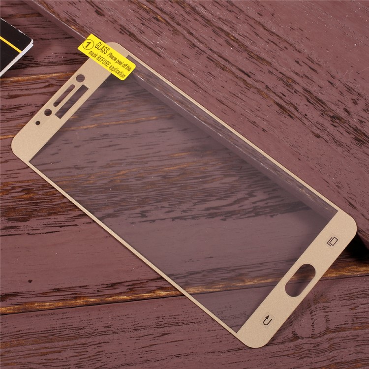 For Samsung Galaxy C7 Pro Complete Cover Tempered Glass Screen Protector Film - Gold-2