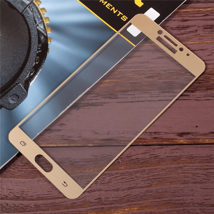 For Samsung Galaxy C7 Pro Complete Cover Tempered Glass Screen Protector Film - Gold-3