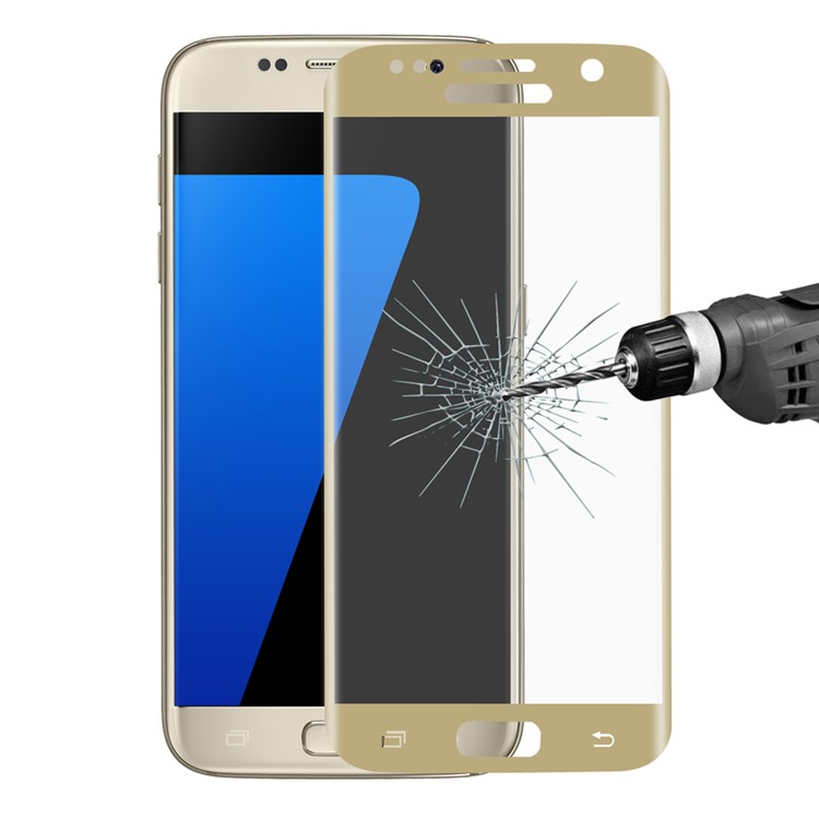 HAT PRINCE for Samsung Galaxy S7 G930 Full Cover 3D Tempered Glass Screen Protector 0.26mm - Gold-1