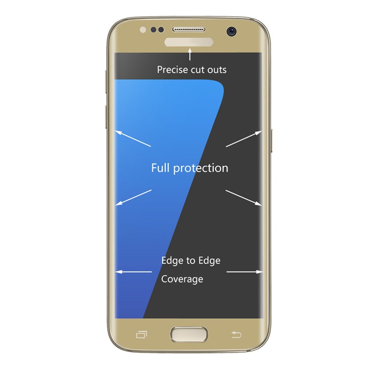 HAT PRINCE for Samsung Galaxy S7 G930 Full Cover 3D Tempered Glass Screen Protector 0.26mm - Gold-2