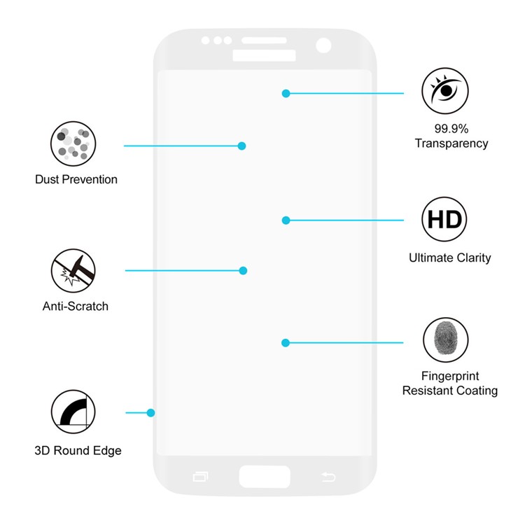 HAT PRINCE for Samsung Galaxy S7 Edge G935 Complete Cover 9H Mobile Tempered Glass Screen Film - White-3