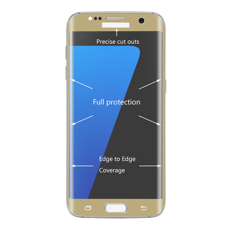 HAT PRINCE for Samsung Galaxy S7 Edge G935 Full Cover 3D 0.26mm Tempered Glass Screen Protector - Gold-2