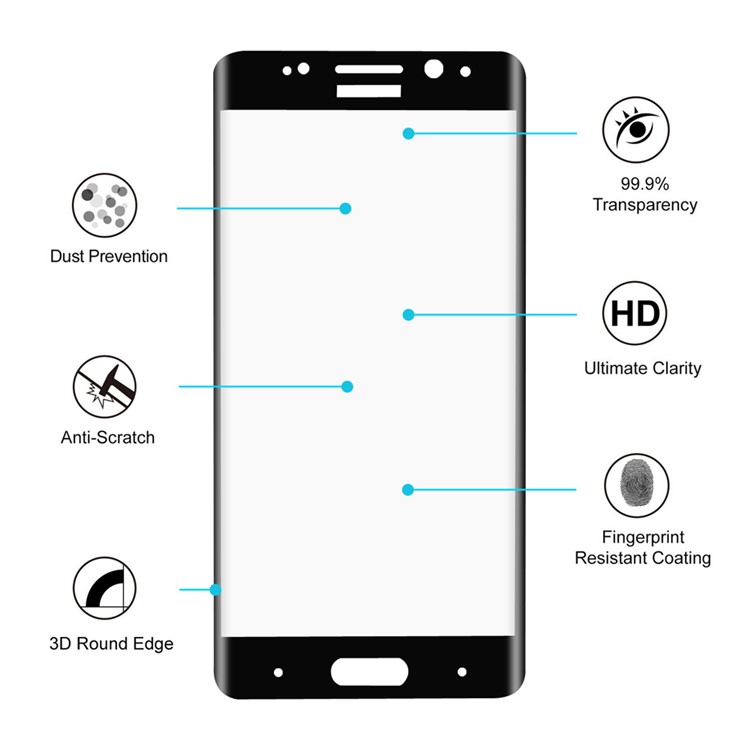 HAT PRINCE 3D Curved Full Tempered Glass Screen Protector for Huawei Mate 9 Pro - Black-3