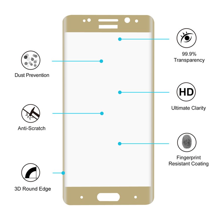 HAT PRINCE for Huawei Mate 9 Pro Full Size 9H 3D Mobile Tempered Glass Screen Film - Gold-3