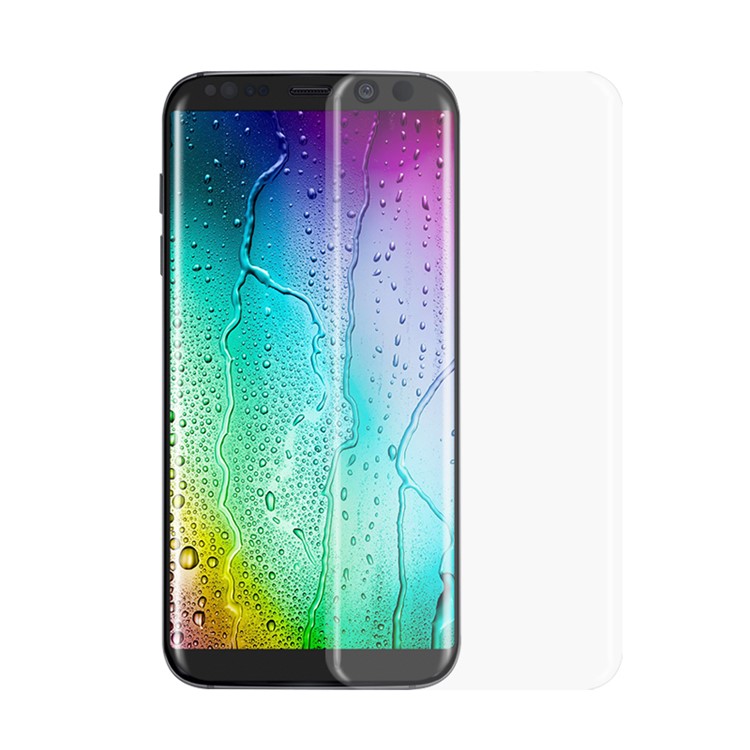 PDGD for Samsung Galaxy S8 Curved Full Cover Tempered Glass Screen Mobile Film Silk Printing - Transparent-1