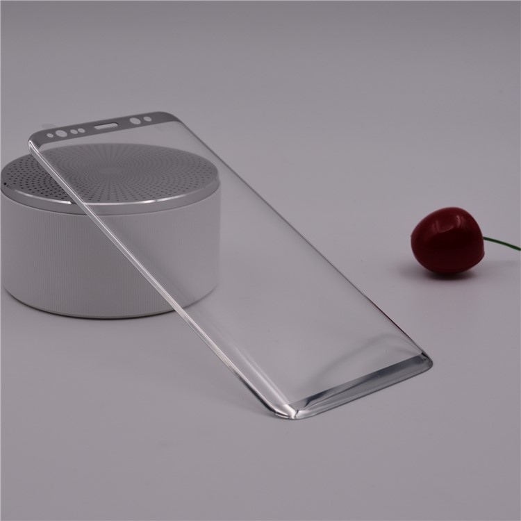 FEMA for Samsung Galaxy S8 G950 Curved Full Coverage Tempered Glass Screen Protector Silk Print - Silver-2