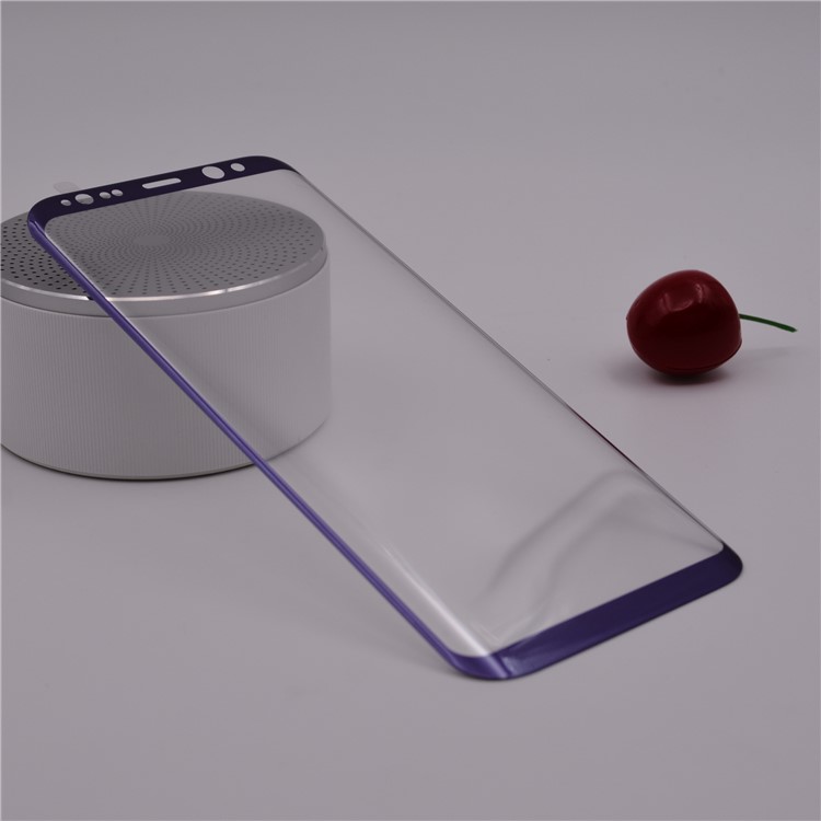 PDGD Silk Print Curved Full Screen Coverage Tempered Glass Guard Film for Samsung Galaxy S8+ G955 - Purple-2