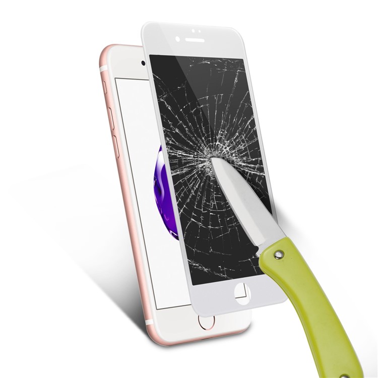 Anti-spy 3D Full Covered Carbon Fiber Panel Tempered Glass Screen Protector for iPhone 7 4.7 inch - White-4