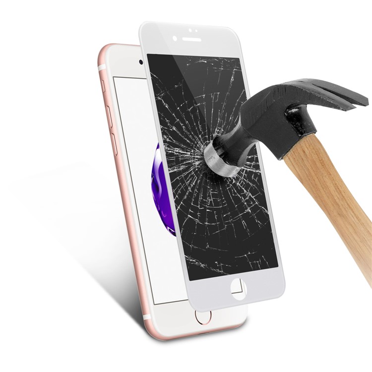 Anti-spy 3D Full Covered Carbon Fiber Panel Tempered Glass Screen Protector for iPhone 7 4.7 inch - White-5