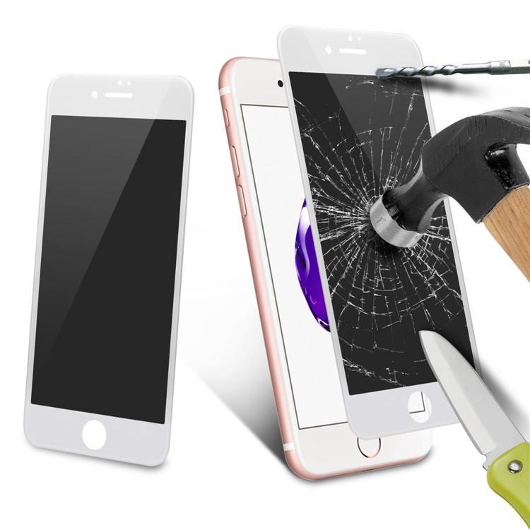 Anti-spy 3D Full Covered Carbon Fiber Panel Tempered Glass Screen Protector for iPhone 7 4.7 inch - White-7