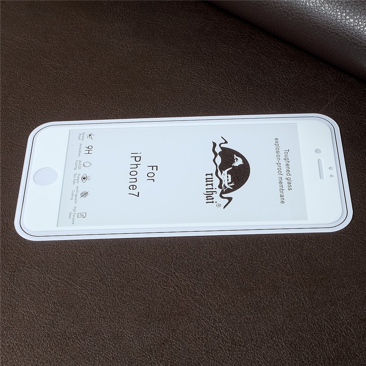 RURIHAI Solid Defense for iPhone 6s/6 4.7 Anti-blue-ray 0.1mm Thin Tempered Glass Screen Protector Full Coverage - White-3