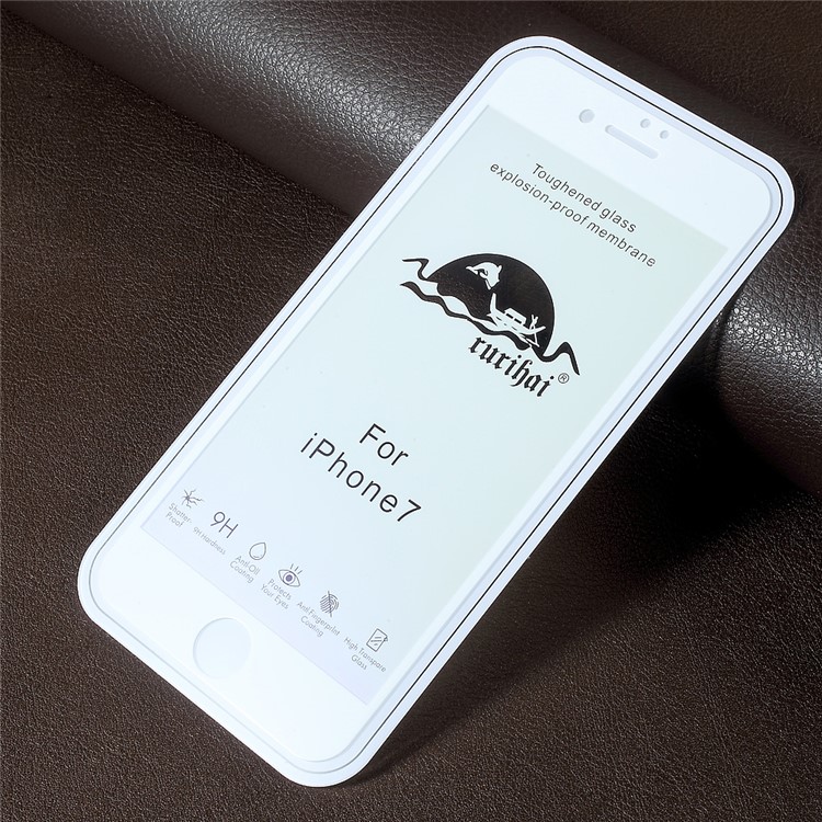 RURIHAI Solid Defense Anti-blue-ray Thin Tempered Glass Screen Protector Film for iPhone 7 - White-1