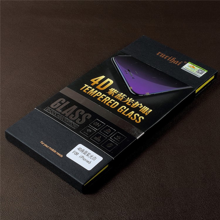 RURIHAI Solid Defense 4D Curved Anti-blue-ray Full Tempered Glass Screen Protector for iPhone 6s 6 - Black-6