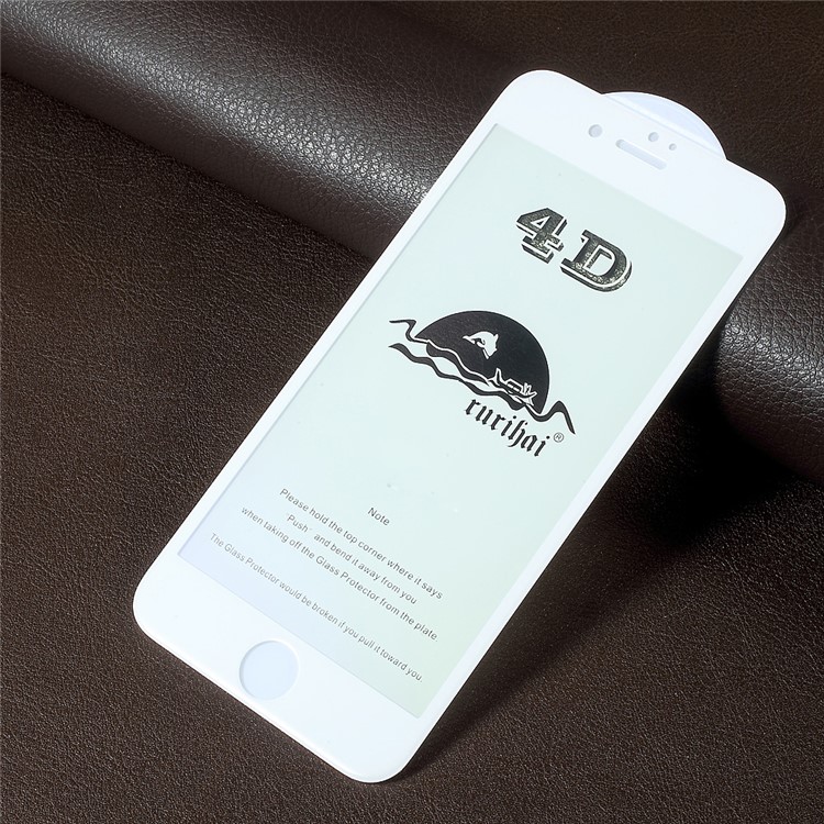 RURIHAI Solid Defense Anti-blue-ray 4D Curved Full Screen Tempered Glass Guard Film for iPhone 7 Plus - White-1